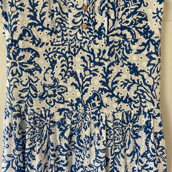 ZARA EYELET PRINTED MIDI DRESS XS - Picture 6 of 8